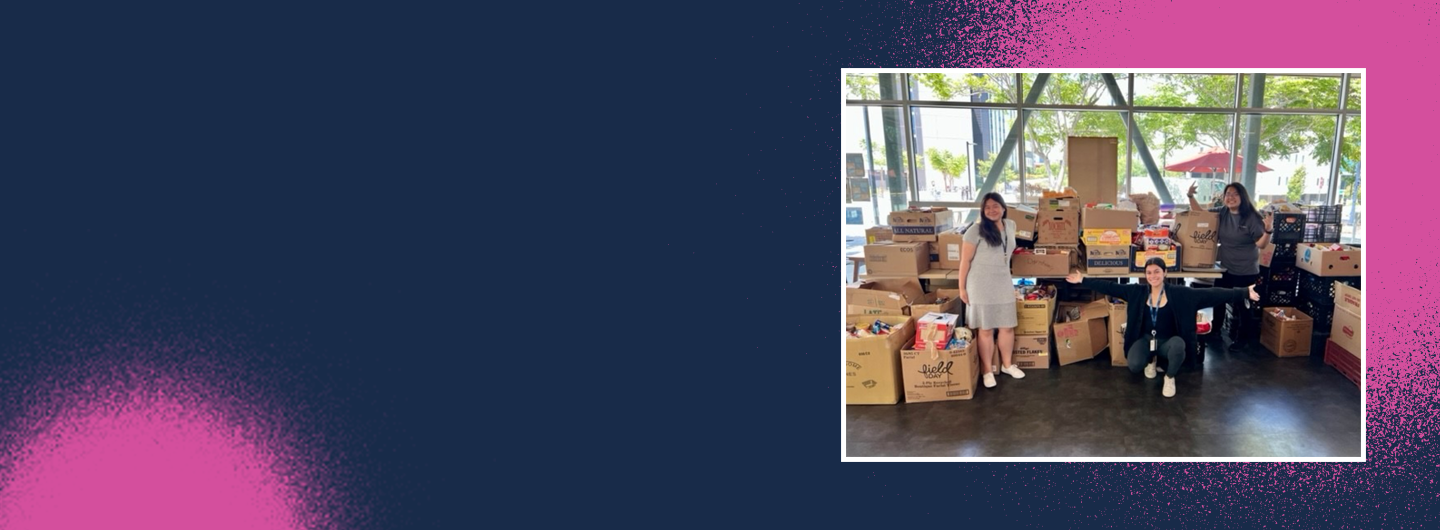 images of students around donation collections